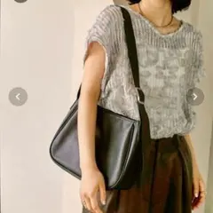 LEPSIM　フェイクレザーラウンドミドルバッグ