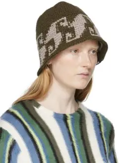 STUSSY 22SS Waves Knit Bucket Hat オリーブ