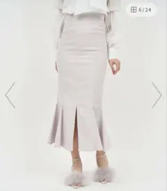 ROYAL PARTY ベージュ 白　マーメイドスカート　ガムストレッチ　M
