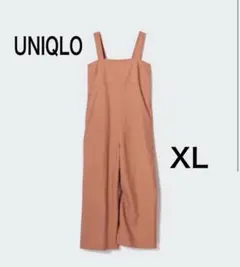 【UNIQLO】　リネンブレンドサロペット　XL オレンジ