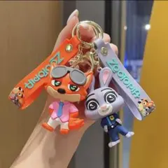 【最安値】ズートピア　キーホルダー ニック＋ジュディペアセット