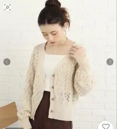 シューラルー　かぎあみニットカーディガン　M