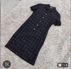 Aquascutum チェック柄 半袖 ひざ丈ワンピースのサムネイル