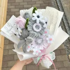 モールフラワー チャイラテ shop 枯れないお花 ピンクグレー　韓国花束