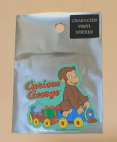 おさるのジョージ　キャラクターステッカー　汽車