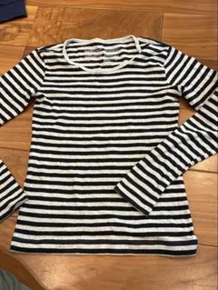 無印　ストライプ長袖Tシャツ XS
