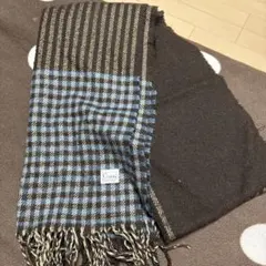 Coen チェック柄 マフラー ブラウン/ブルー