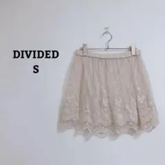 ディバイデッド　ミニスカート　レース　刺繡　花柄　ウエストゴム　シアー　Sのサムネイル
