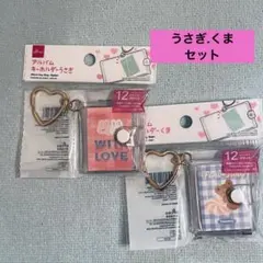 アルバムキーホルダー　うさぎ.くまセット　ダイソー