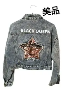 美品☆BLACK QUEEN(ブラッククイーン) ショート丈デニム S〜Mのサムネイル