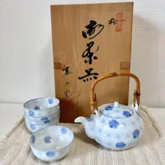 【新品未使用】有田焼 または 波佐見焼 憲山窯? 急須 湯のみ 5客 お茶器 梅