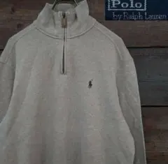 ラルフローレン ハーフジップ ベージュ L 美品