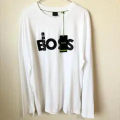 【新品】ヒューゴボス ロゴロングTシャツ ホワイトLのサムネイル