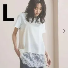 GLOBAL WORK サテンレースキャミ Lサイズ オフホワイトのサムネイル