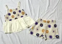 ZARA kids クロシェ編み　セットアップ　キャミソール　ハーフパンツ　ザラ