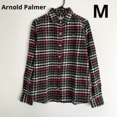 アーノルドパーマー M 長袖シャツ 赤 緑 紺 タータンチェック クラシック