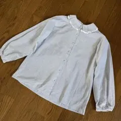最終価格！！ストライプ　シャツ　フリルカラー