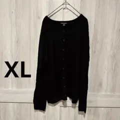 HILARY RADLEY トップス ブラック カーディガン 【XL】 古着