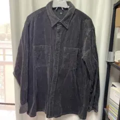 UNIQLO ダークグレー コーデュロイ ワークシャツ XL