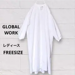 グローバルワーク ホワイト レディース シャツワンピース フリーサイズ