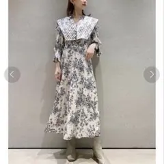 美品　snidel スナイデル　ビッグカラークラシカルプリントワンピース　上品