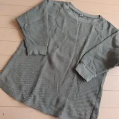 ユニクロ　ワッフルクルーネックTシャツ　七分袖