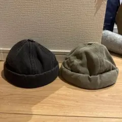 ロールキャップ フィッシャーマンキャップ 2個セット ブラック カーキ