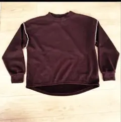 しまむら　ダークブラウン クルーネック スウェット