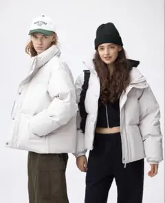 GU ウォームパデッドスタンドブルゾン ホワイト Lサイズ