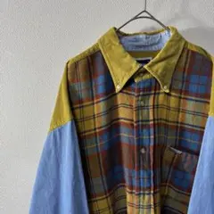 ツ*！様 90s～00s 希少配色 ネルシャツ 切り返し ツートン vintag