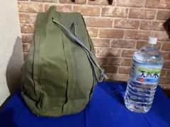 cepo カーキ巾着バッグ 底面デニムのパッチワーク