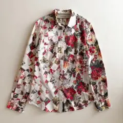 希少✨Paul Smith 花柄 総柄 長袖ブラウス コットン 38 薔薇