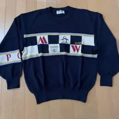 MUNSINGWEAR ネイビー クルーネックセーター Lサイズ