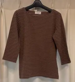 OPAQUE.CLIP トップス ブラウン・ブラックストライプ