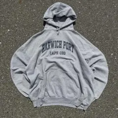 90s メキシコ製　ジャージーズ　パーカー　グレー　カレッジ風　アーチロゴ　企業