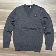 【美品】バーバリー ブラックレーベル Ｖネック セーター ニット 薄手 M