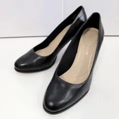 クラークス レザー パンプス チャンキーヒール ブラック 23.5cmのサムネイル