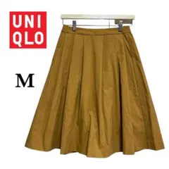 ユニクロ　ハイウエストドライストレッチタックスカート　イエロー　23-3199