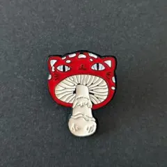 キノコ × 猫さん ピンバッジ N12-16 ねこ ネコ