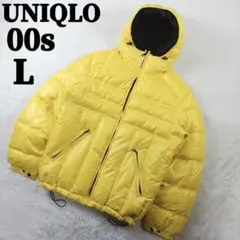 00s✨old UNIQLO ダウンジャケット 光沢 y2k 短丈 テック系 L