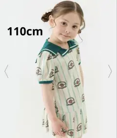 モイモルン　110cm ストライプ柄襟付き　サンライズセーラーワンピース