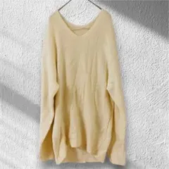 elgnaクリーム色 Vネック ニット サイズ40 シンプル 【L】 春ニット