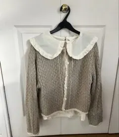 ehka sopo ビッグカラー　フリル　ブラウス　アイボリー 長袖