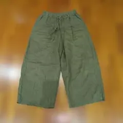 MUJI 麻100% パンツ カーキ グリーン サイズSのサムネイル