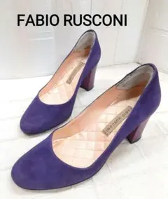 FABIO RUSCONI ファビオルスコーニ　チャンキーヒールスエードパンプス