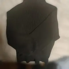 リブ編み 黒 タートルネックセーター