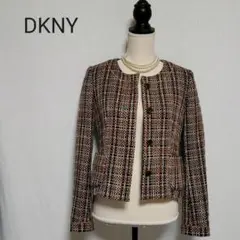 DKNY　ノーカラーツィードジャケット