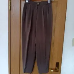 imanishi akiko ブラウン プリーツ入 スラックス パンツ 11号