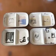 ムーミン 仕切り付き陶器皿 4枚セット