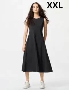 UNIQLO　ウルトラストレッチ ワンピース　ノースリーブ　XXL 　ブラック